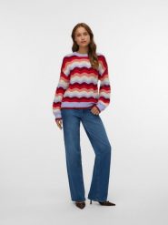 Vero Moda Sweter w kolorze czerwono-lawendowym rozmiar: XS. Czerwone swetry Vero Moda, s, bez wzorów, z materiału, bez ramiączek. Za 113.99 zł.