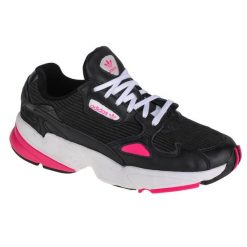 Buty do chodzenia damskie, adidas Originals Falcon W. Czarne buty treningowe adidas, bez wzorów, z materiału, przed kostkę, bez zapięcia, trekkingowe. Za 398.85 zł.