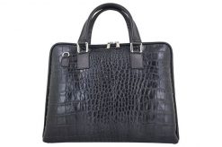 Torba na laptopa skórzana BARBERINI'S czarna 118/1-1. Czarne torby na laptopa Barberinis, bez wzorów, ze skóry, na ramię, z tłoczeniem. Za 359.99 zł.