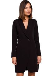 Elegancka sukienka marynarka biznesowa z kołnierzem do pracy czarna. Czarne marynarki i żakiety Stylove, xxl, bez wzorów, biznesowe, bez ramiączek. Za 339.00 zł.