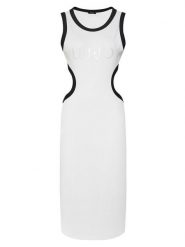 Liu Jo Sukienka letnia VA5043 J4822 Biały Regular Fit. Białe sukienki Liu Jo, xs, bez wzorów, z bawełny, bez kołnierzyka, bez ramiączek. Za 369.99 zł.