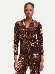 Juicy Couture Bluza Robyn JCWAS226338 Brązowy Slim Fit. Brązowe bluzy bez kaptura Juicy Couture, xs, bez wzorów, z bawełny, bez kaptura. Za 449.99 zł.