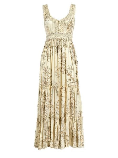 BLE Sukienka w kolorze beżowym rozmiar: onesize. Brązowe sukienki BLE, bez wzorów, z wiskozy, bez kołnierzyka, bez ramiączek, maxi, rozkloszowane. Za 178.79 zł.