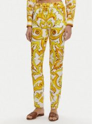 Dolce&Gabbana Spodnie materiałowe FTC4PT HH5EA Żółty Regular Fit. Żółte spodnie materiałowe Dolce&Gabbana, bez wzorów, z bawełny. Za 3,109.00 zł.