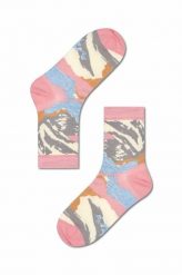 Happy Socks skarpetki Light Pink Gabriela Crew. Różowe skarpetki Happy Socks, bez wzorów. Za 79.99 zł.