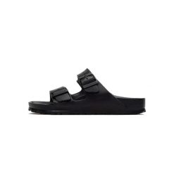 Klapki damskie Birkenstock Arizona W Eva. Czarne klapki Birkenstock, bez wzorów, z materiału, sportowe, bez obcasa, bez zapięcia. Za 149.00 zł.