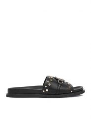 Nine West Klapki EO-TL758-1 Czarny. Czarne klapki Nine West, bez wzorów, ze skóry, bez obcasa, bez zapięcia. Za 219.99 zł.
