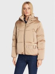 Tommy Hilfiger Kurtka puchowa Sateen WW0WW36062 Beżowy Regular Fit. Brązowe kurtki Tommy Hilfiger, xl, bez wzorów, z puchu, bez kaptura. Za 1,599.00 zł.