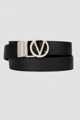 VALENTINO Czarny pasek Roof Plaque Buckle Belt. Czarne paski Valentino by Mario Valentino, bez wzorów. W wyprzedaży za 228.99 zł.