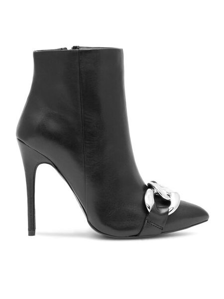 Eva Minge Botki MURCJA-110472 Czarny. Czarne botki Eva Minge, bez wzorów, ze skóry, bez obcasa, na szpilce, bez zapięcia. Za 329.99 zł.