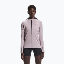 Bluza do biegania damska On Climate Zip Hoodie. Czerwone bluzy On, l, bez wzorów, z materiału, sportowe, bez ramiączek, bez kaptura. Za 619.99 zł.