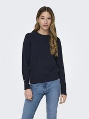 JDY Sweter w kolorze granatowym rozmiar: L. Niebieskie swetry JDY, l, bez wzorów, bez ramiączek. Za 70.90 zł.