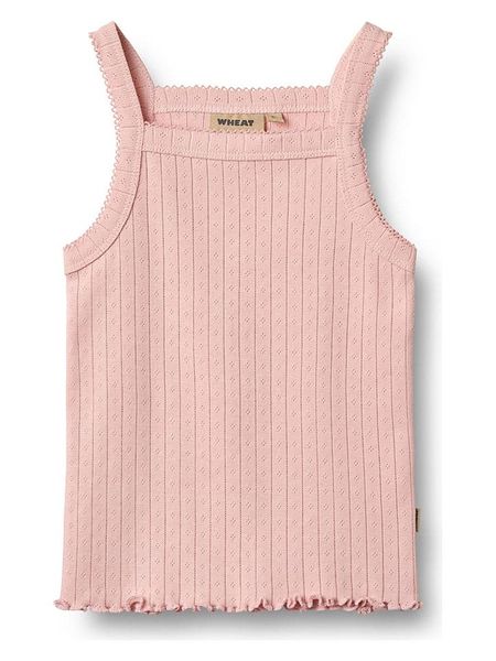 Wheat Top "Olise" w kolorze jasnoróżowym rozmiar: 98. Różowe topy Wheat, bez wzorów, z bawełny, bez kołnierzyka, bez ramiączek. Za 48.39 zł.