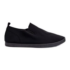 Damskie Tenisówki Trampki Slip-On Czarne Lovinia. Czarne trampki bez wzorów, klasyczne, bez zapięcia. Za 95.05 zł.
