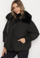 Czarna Oversizowa Kurtka z Pikowaniem Futerkiem i Wysokimi Mankietami Nalesa. Czarne kurtki Born2be, s, bez wzorów, z jeansu, biznesowe, bez kaptura. Za 199.99 zł.