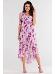 Awama Sukienka ze wzorem rozmiar: XL. Sukienki Awama, xl, bez wzorów, z asymetrycznym kołnierzem, bez ramiączek, maxi, asymetryczne. Za 206.42 zł.