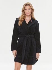 Tommy Hilfiger Szlafrok UW0UW04155 Granatowy. Niebieskie szlafroki damskie Tommy Hilfiger, xl, bez wzorów, z bawełny, bez ramiączek. Za 289.99 zł.