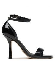 Guess Sandały Hylan FL6HYL PAF03 Czarny. Czarne sandały Guess, z aplikacjami, ze skóry, bez obcasa, na szpilce, bez zapięcia. Za 339.99 zł.