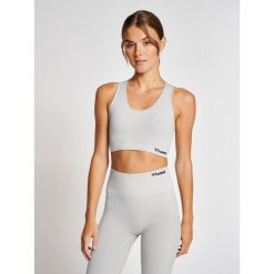 Hmlmt Rest Seamless Rib Sport Top. Szare biustonosze sportowe Hummel, bez wzorów, na jogę i pilates. Za 80.00 zł.