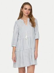 ONLY Sukienka letnia Kaya 15220521 Niebieski Regular Fit. Niebieskie sukienki ONLY, xl, bez wzorów, z wiskozy, bez kołnierzyka, bez ramiączek. Za 119.99 zł.