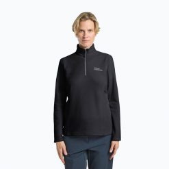 Bluza trekkingowa damska Jack Wolfskin Taunus Hz. Czarne bluzy Jack Wolfskin, bez wzorów, bez kaptura, trekkingowe. Za 179.99 zł.