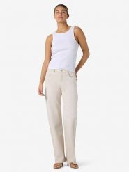 Noisy may Dżinsy "Yolanda" - Regular fit - w kolorze beżowym rozmiar: W27/L32. Brązowe jeansy Noisy May, l, z aplikacjami, ze skóry, klasyczne. Za 113.99 zł.