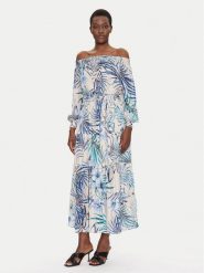 Guess Sukienka letnia W5GT16 WH9Z2 Niebieski Regular Fit. Niebieskie sukienki Guess, s, z aplikacjami, z syntetyku, bez kołnierzyka, bez ramiączek. Za 599.99 zł.