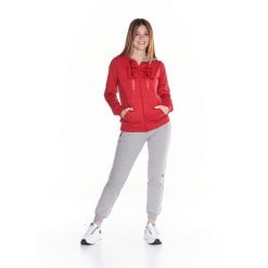Bluza z bawełna z kaptur na co dzień na siłownię. Czerwone bluzy LEONE 1947 APPAREL, s, bez wzorów, z bawełny, sportowe, bez ramiączek, bez kaptura. W wyprzedaży za 233.66 zł.