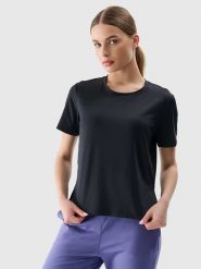 4F Koszulka sportowa w kolorze czarnym rozmiar: M. Czarne t-shirty sportowe 4f, m, bez wzorów, z materiału, bez ramiączek, outdoorowe. Za 43.88 zł.