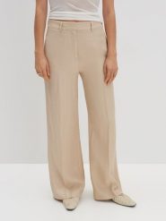 Someday Spodnie w kolorze beżowym rozmiar: 38. Brązowe spodnie materiałowe someday., bez wzorów, z materiału, z podwyższonym stanem. Za 191.42 zł.