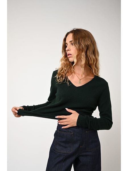 AUTHENTIC CASHMERE Kaszmirowy sweter "Galise" w kolorze ciemnozielonym rozmiar: M. Zielone swetry AUTHENTIC CASHMERE, m, bez wzorów, z kaszmiru, bez ramiączek. Za 358.48 zł.