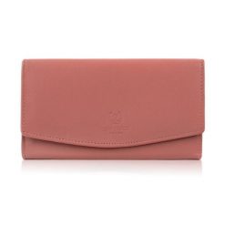 Portfel damski skórzany z RFID różowy na prezent Paolo Peruzzi SL-11-PI. Czerwone portfele bez wzorów, ze skóry. Za 79.00 zł.