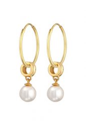 Nenalina Damskie kreole Classic Round z syntetyczną perłą w srebrze próby 925 Sterling Silver Kolczyki 1 ct. Szare kolczyki Nenalina, z perłą, srebrne. Za 313.64 zł.