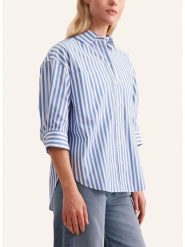 Seidensticker Bluzka w kolorze biało-błękitnym rozmiar: 38. Białe bluzki Seidensticker, bez wzorów, z bawełny, bez kołnierzyka, bez ramiączek. Za 218.05 zł.