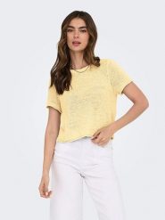 ONLY Sweter w kolorze żółtym rozmiar: M. Żółte swetry ONLY, m, bez wzorów, ze splotem, bez ramiączek. Za 74.28 zł.