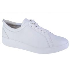 Buty FitFlop Rally Sneakers X22-194 białe. Białe buty treningowe bez wzorów, z gumy, bez zapięcia. Za 557.01 zł.