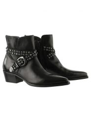 Högl Skórzane botki "Tyla" w kolorze czarnym rozmiar: 37,5. Czarne botki Högl, bez wzorów, eleganckie, bez obcasa, bez zapięcia. Za 457.95 zł.