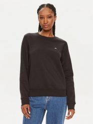 Tommy Jeans Bluza Flag DW0DW19726 Czarny Regular Fit. Czarne bluzy Tommy Jeans, l, bez wzorów, z bawełny, bez ramiączek, bez kaptura. Za 179.99 zł.