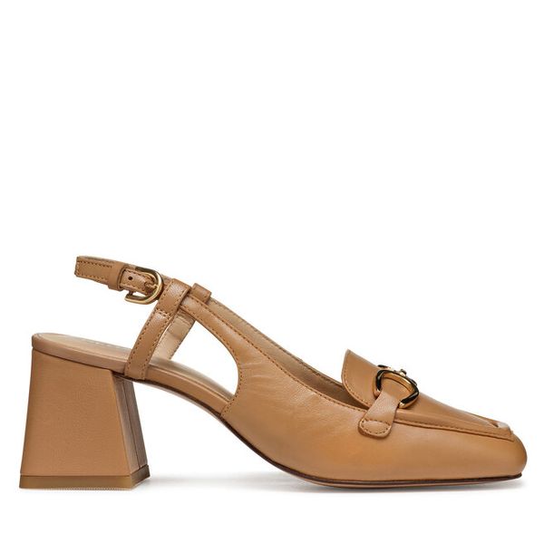 Czółenka Geox. Brązowe czółenka Geox, bez wzorów, bez obcasa, bez zapięcia. Za 399.99 zł.