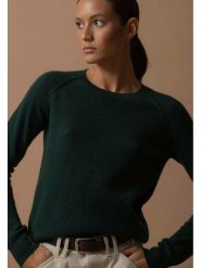 Perfect Cashmere Kaszmirowy sweter w kolorze ciemnozielonym rozmiar: S. Zielone swetry Perfect Cashmere, s, bez wzorów, z kaszmiru, bez ramiączek. Za 347.99 zł.