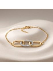 ÔNESSA Bransoletka z elementami ozdobnymi rozmiar: onesize. Żółte bransoletki ÔNESSA, z cyrkonią, z mosiądzu. Za 139.95 zł.