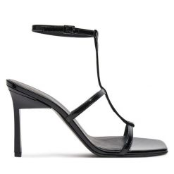 Sandały Calvin Klein. Czarne sandały Calvin Klein, bez wzorów, bez obcasa, na szpilce, bez zapięcia. Za 519.99 zł.