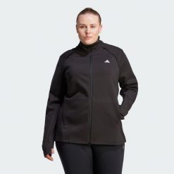 Kurtka Training (Plus Size). Czarne kurtki adidas, l, bez wzorów, z materiału, sportowe, bez kaptura. Za 329.00 zł.