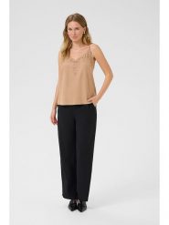 Cream Top "Anna" w kolorze karmelowym rozmiar: 40. Brązowe topy Cream, bez wzorów, z koronki, bez kołnierzyka, bez ramiączek. Za 70.41 zł.