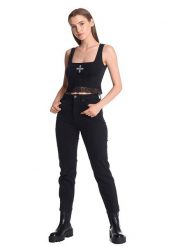 Vive Maria Top "Lace Vamp" w kolorze czarnym rozmiar: L. Czarne topy Vive Maria, l, bez wzorów, z koronki, bez kołnierzyka, bez ramiączek. Za 61.60 zł.