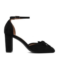 Czółenka JENNY. Czarne czółenka Jenny, bez wzorów, bez obcasa, bez zapięcia. Za 139.99 zł.