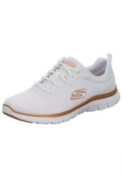 Obuwie Sportowe Damskie Skechers Mesh Lace-Up W Biały. Białe buty treningowe Skechers, na lato, bez wzorów, z materiału, bez zapięcia. Za 303.00 zł.