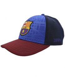Czapka z daszkiem FC Barcelona - oficjalna licencjonowana. Niebieskie czapki z daszkiem FC Barcelona, bez wzorów, z materiału. Za 94.23 zł.