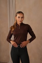 Bluzka techniczna z kryształkami JD ATTACK Becky. Brązowe t-shirty sportowe JD ATTACK, l, z aplikacjami, z materiału, bez ramiączek, na fitness i siłownię. Za 219.00 zł.