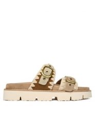 Mou Klapki MU.SW461023A Beżowy. Brązowe klapki Mou, bez wzorów, ze skóry, bez obcasa, bez zapięcia. Za 899.99 zł.